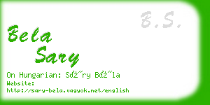 bela sary business card